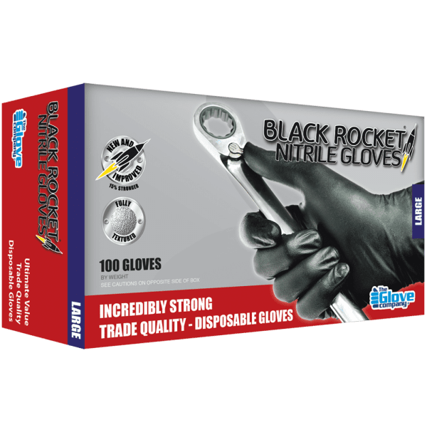 Black nitrile disposable gloves