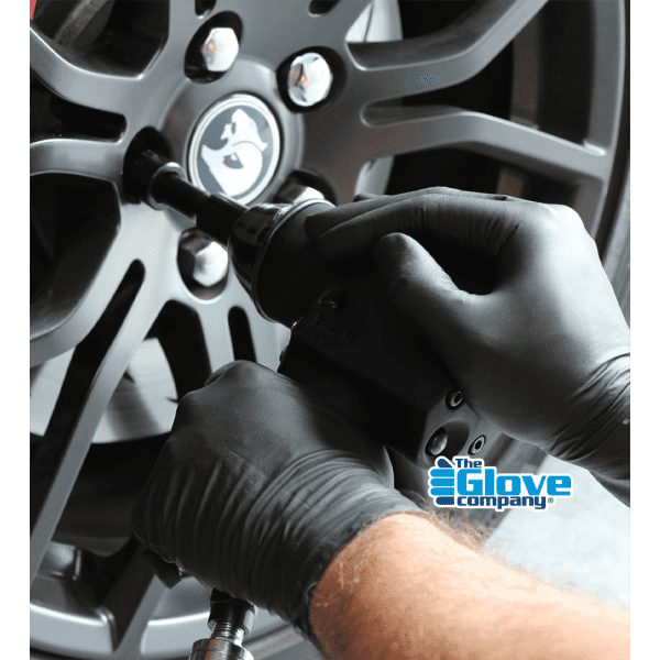Black nitrile disposable gloves