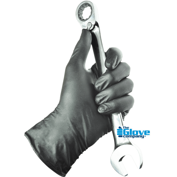 Black nitrile disposable gloves